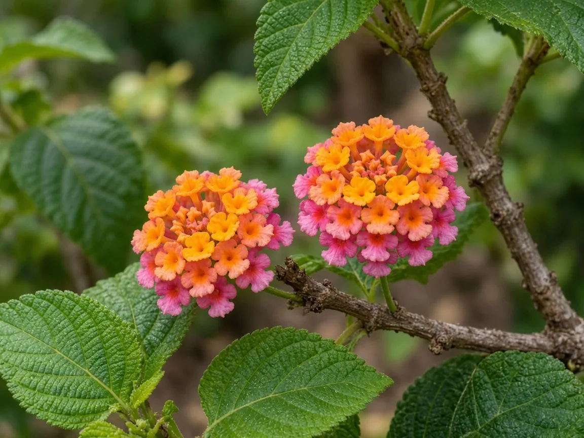 Lantana clusters bloom in several colors on a warm-climate shrub
