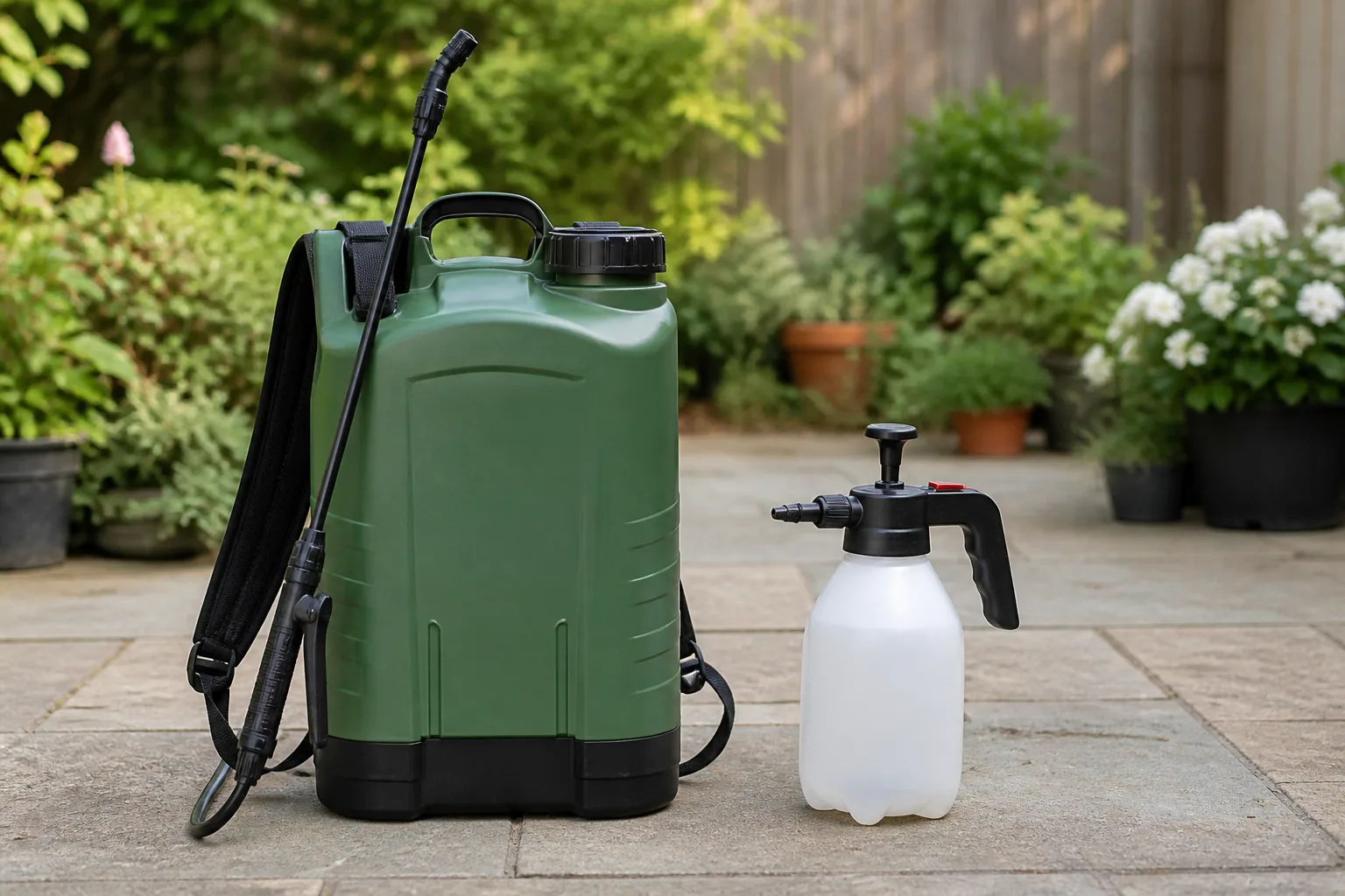 Comparison of handheld trigger sprayer, pump tank sprayer, and hose-end applicator for garden treatments