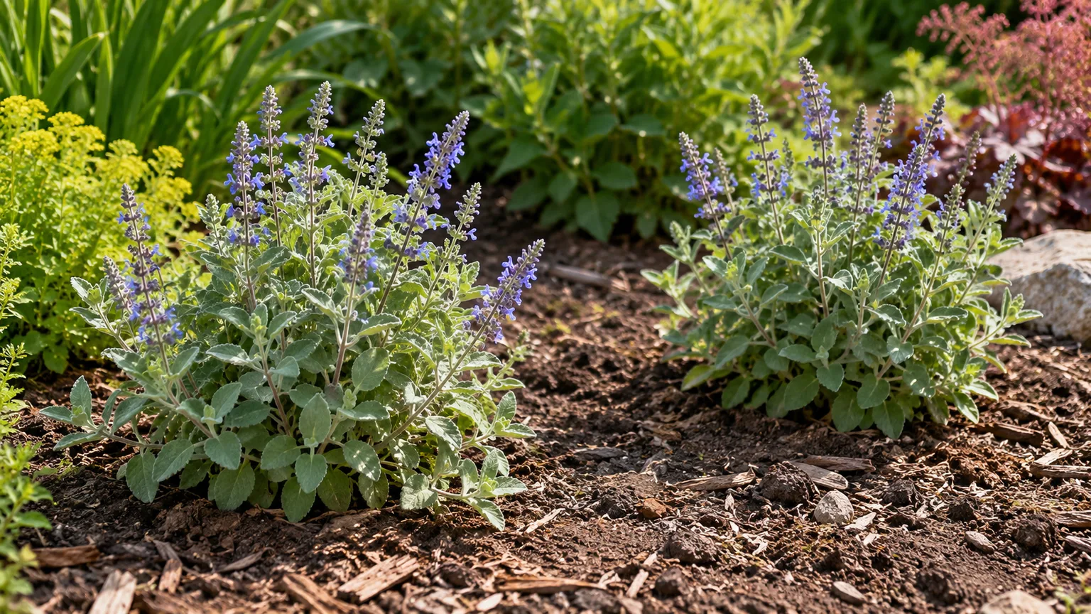 Scaredy cat plants spaced in a sunny, well-drained garden border