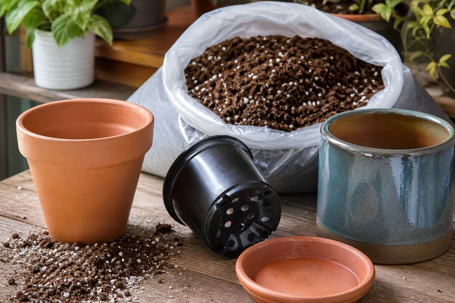 Pot Soil And Drainage Choices That Affect Watering for pot, soil, and drainage choices that affect watering