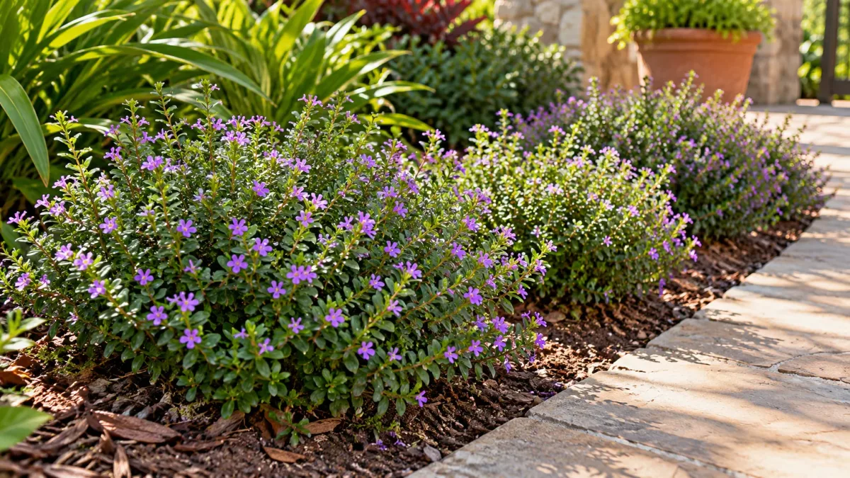 Mexican heather forming a low flowering border in a sunny, well-drained garden bed