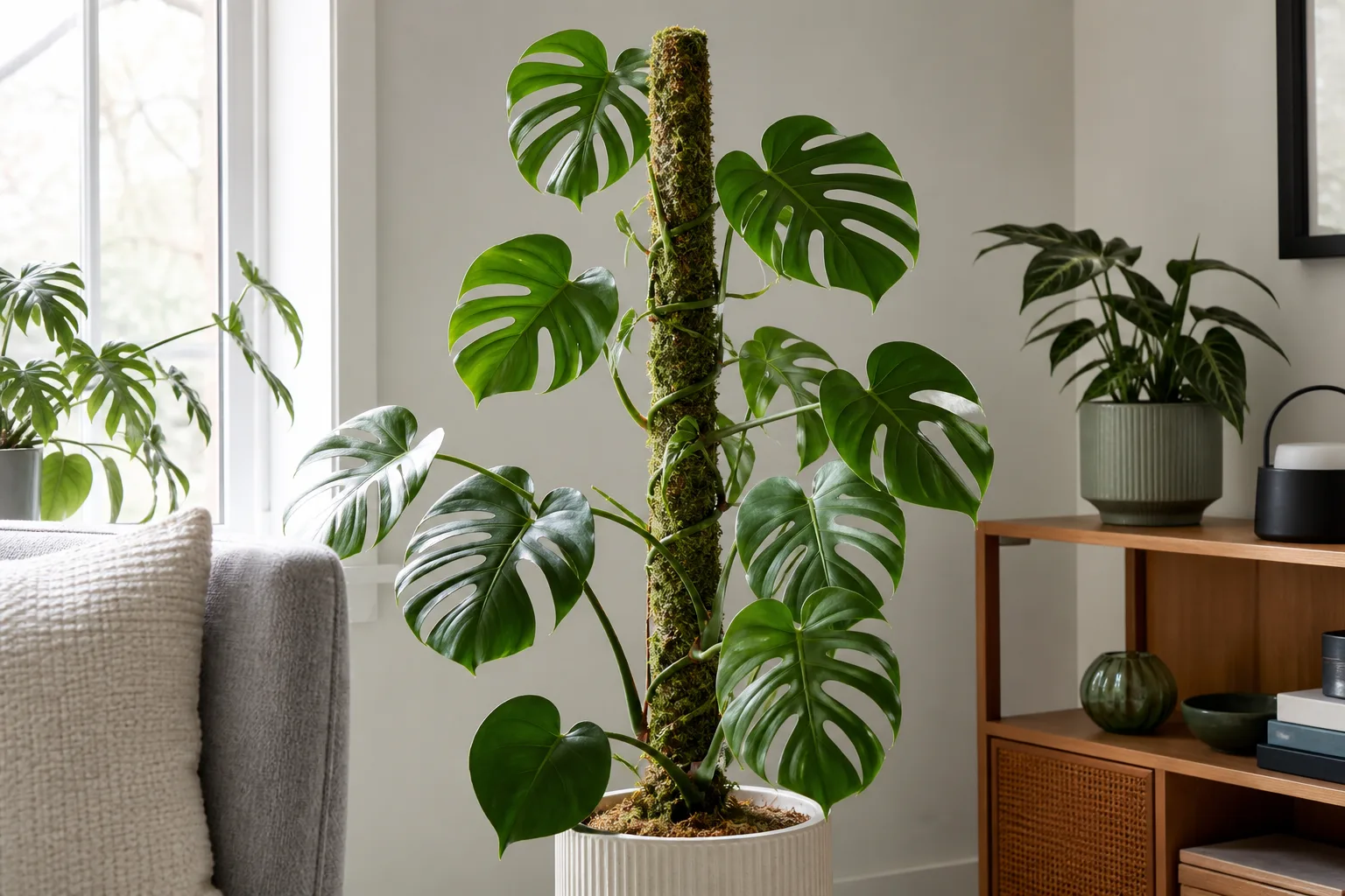 Hero illustrating diy moss pole for monstera and climbing houseplants