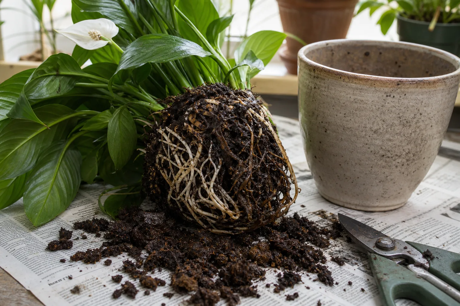 Step 2 Unpot And Inspect The Roots for step 2 — unpot and inspect the roots