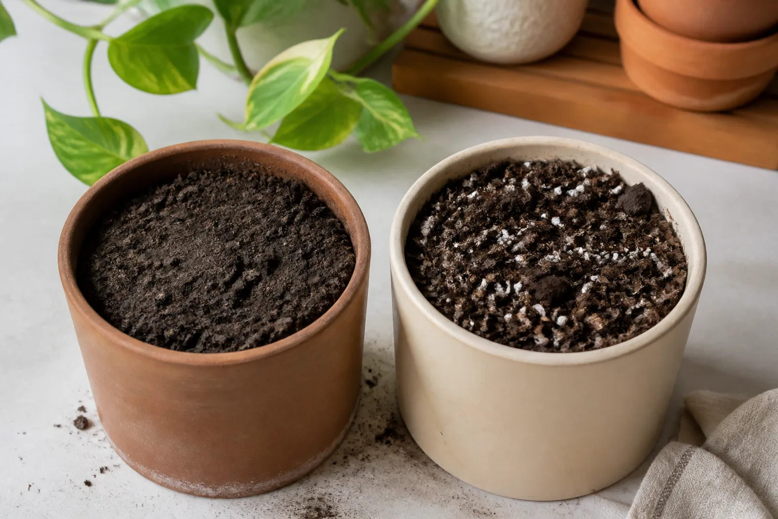 Crumbly friable garden soil that passes the squeeze test for spring planting
