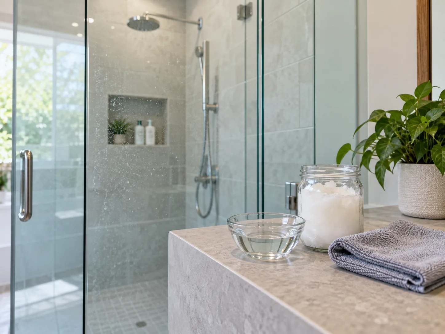 7. refresh a glass shower door after descaling
