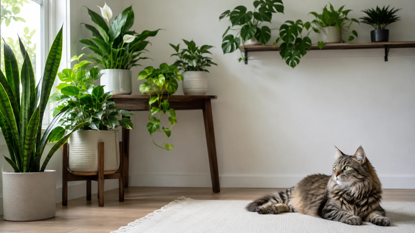 Cats with houseplants