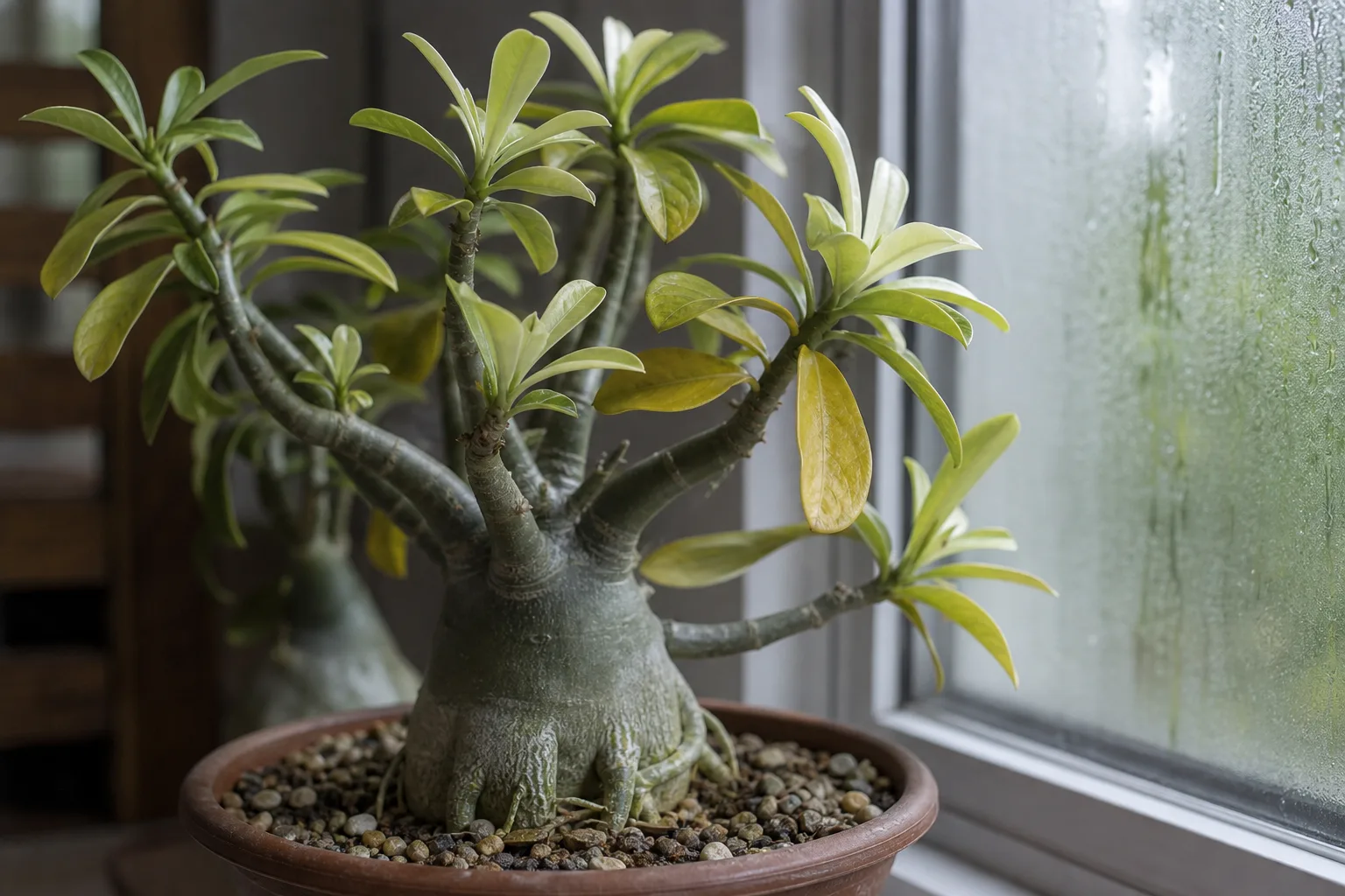 High Humidity on Adenium - visible symptom on the plant