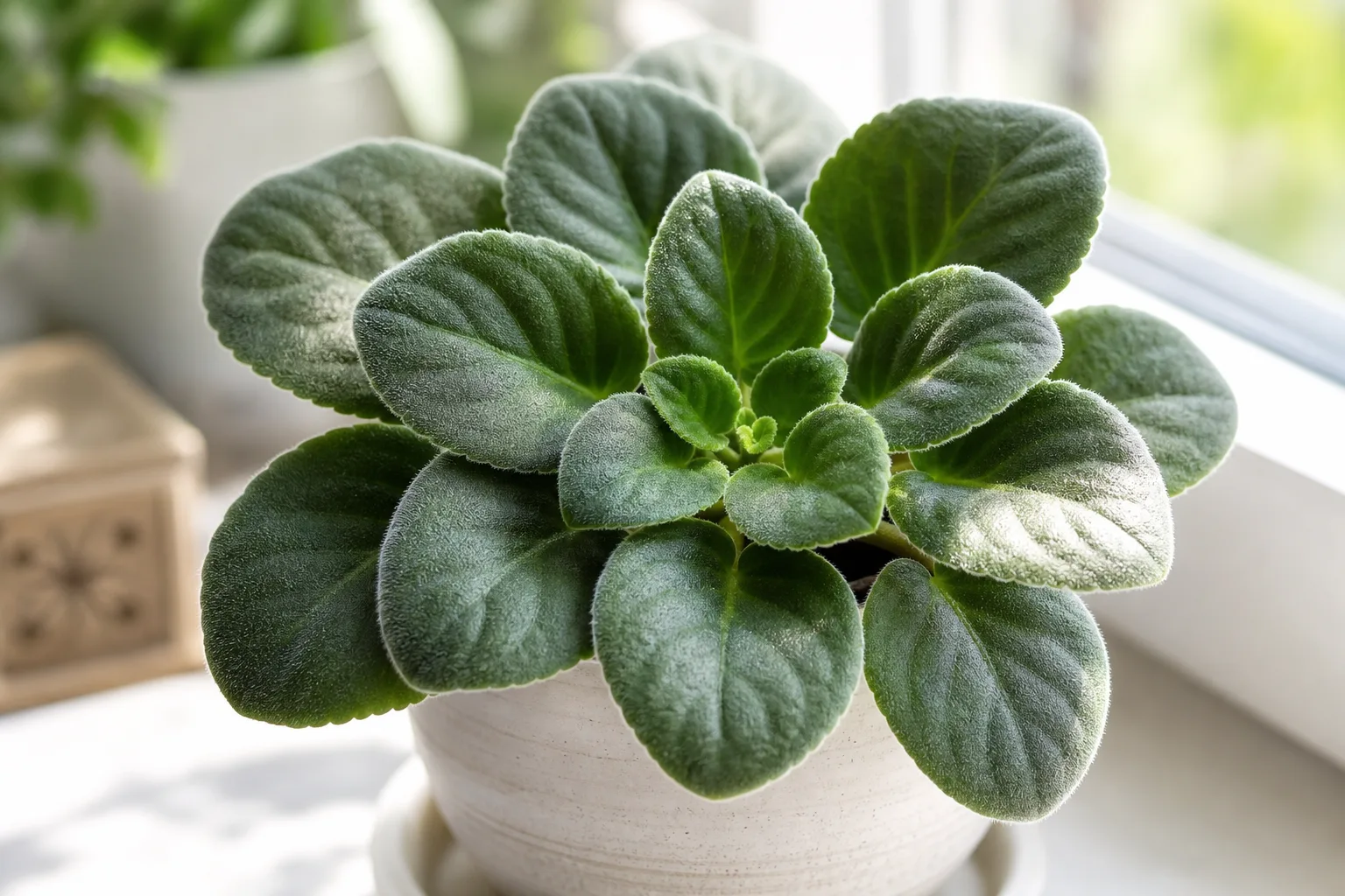 No Flowers on African Violet - visible symptom on the plant