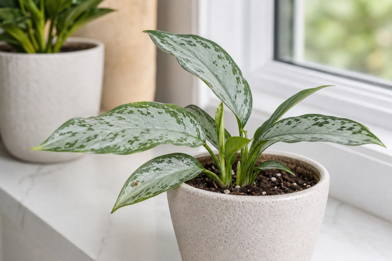 Slow Growth on Aglaonema Silver Bay - visible symptom on the plant