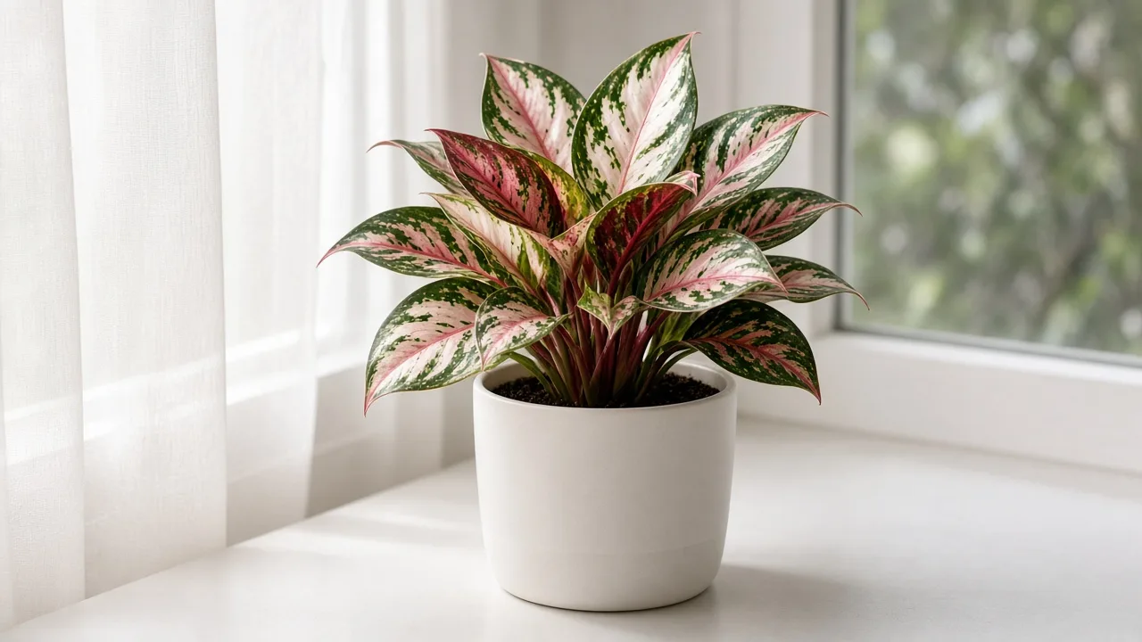 Slow growth on Aglaonema Super White - compact upright clump with tight crown spacing and no fresh white variegated flush