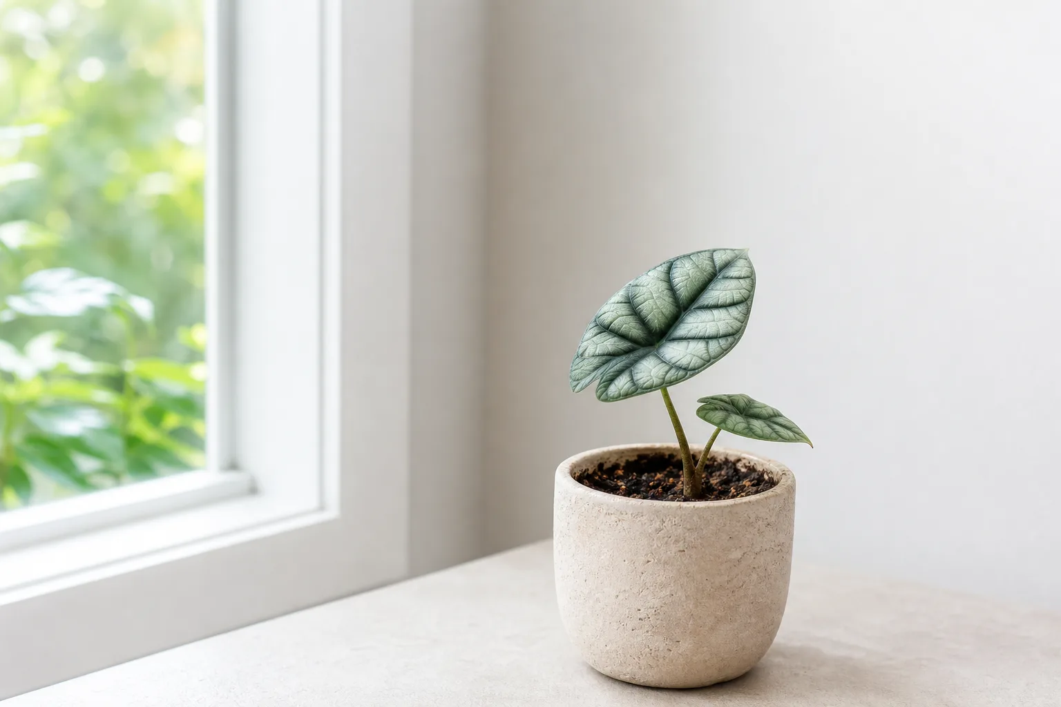 Slow Growth on Alocasia Dragon Scale - visible symptom on the plant