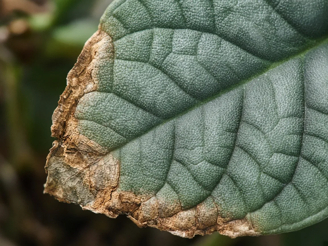 Close-up of low humidity on Alocasia Maharani - diagnostic detail