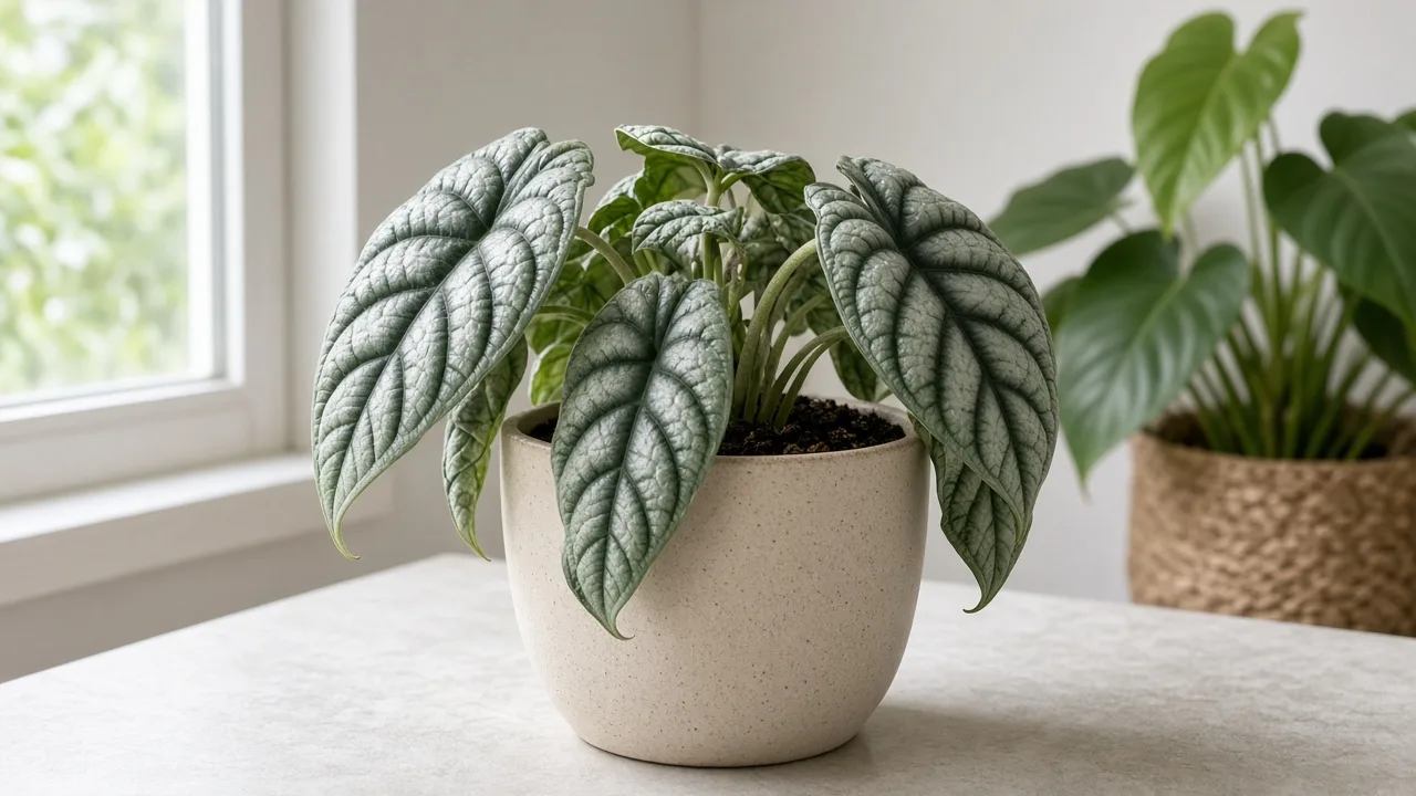 Wilting on Alocasia Silver Dragon - silvery bullate leaves collapsed in a limp crown