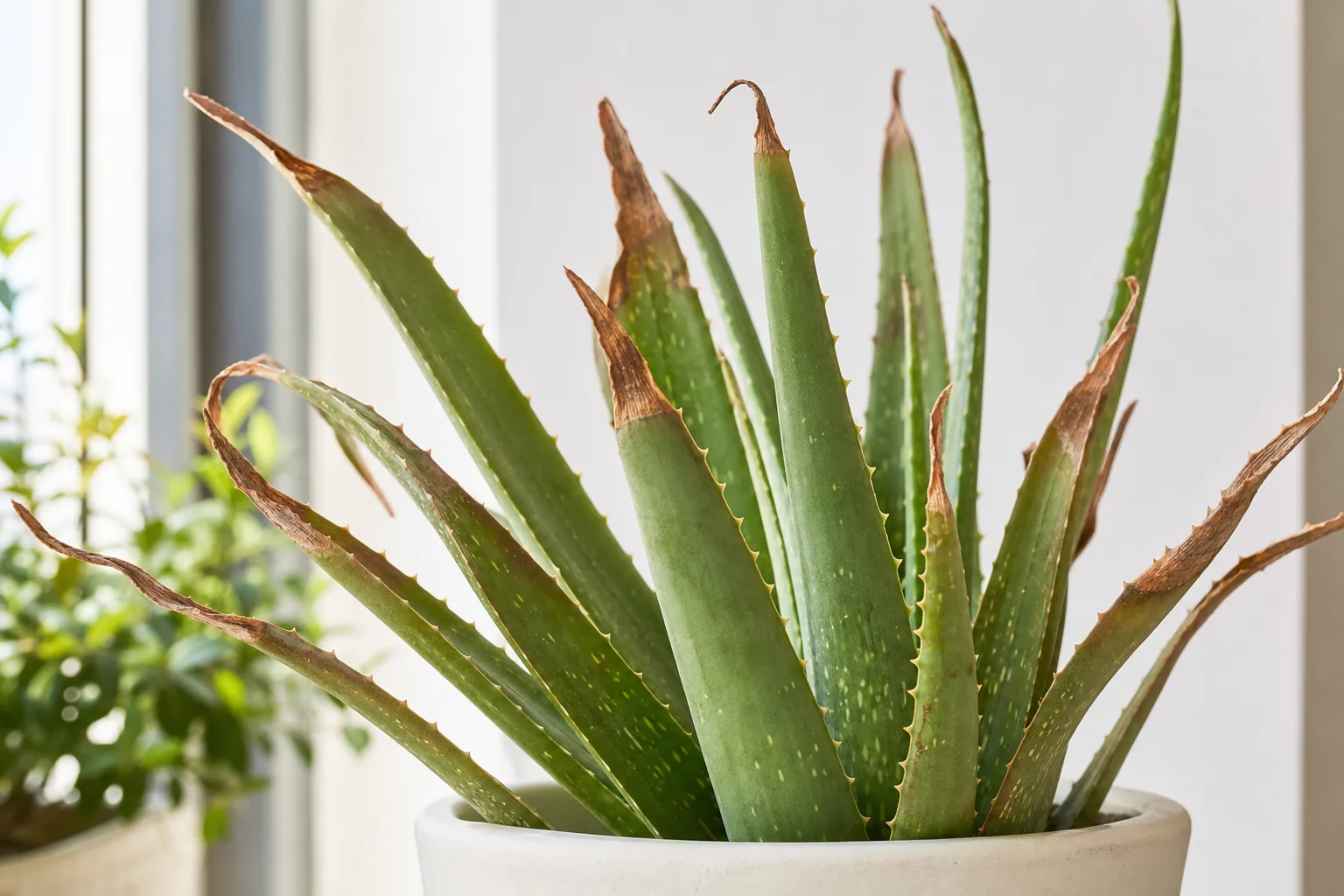 Low Humidity on Aloe Vera - visible symptom on the plant
