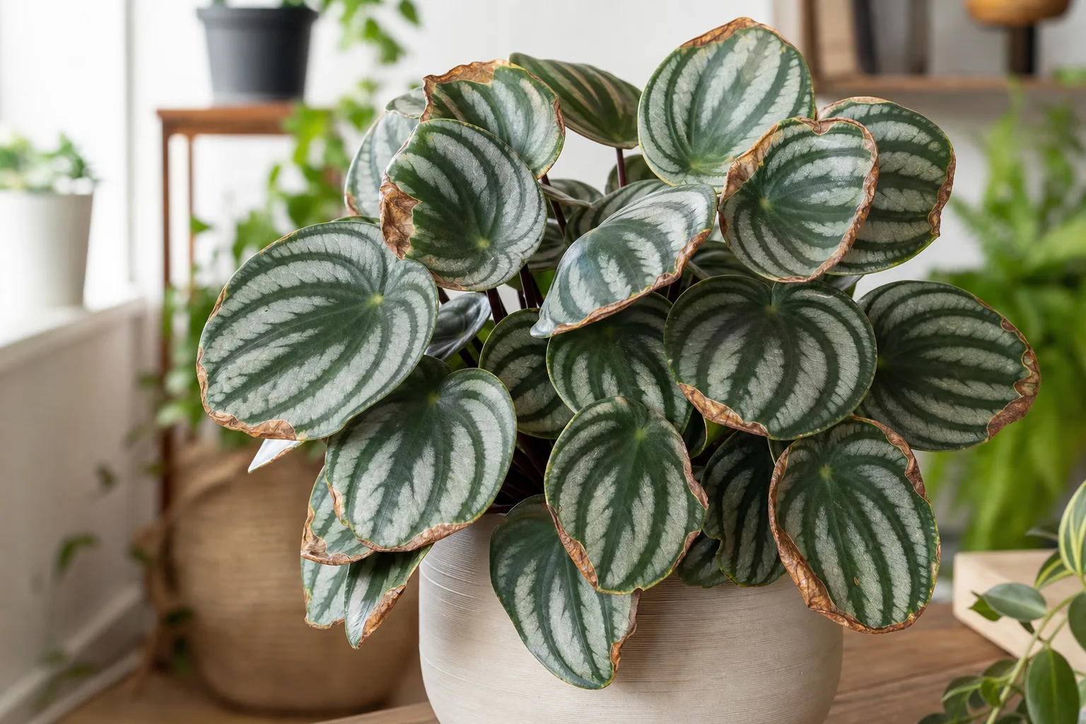 Low Humidity on Aluminum Plant - visible symptom on the plant