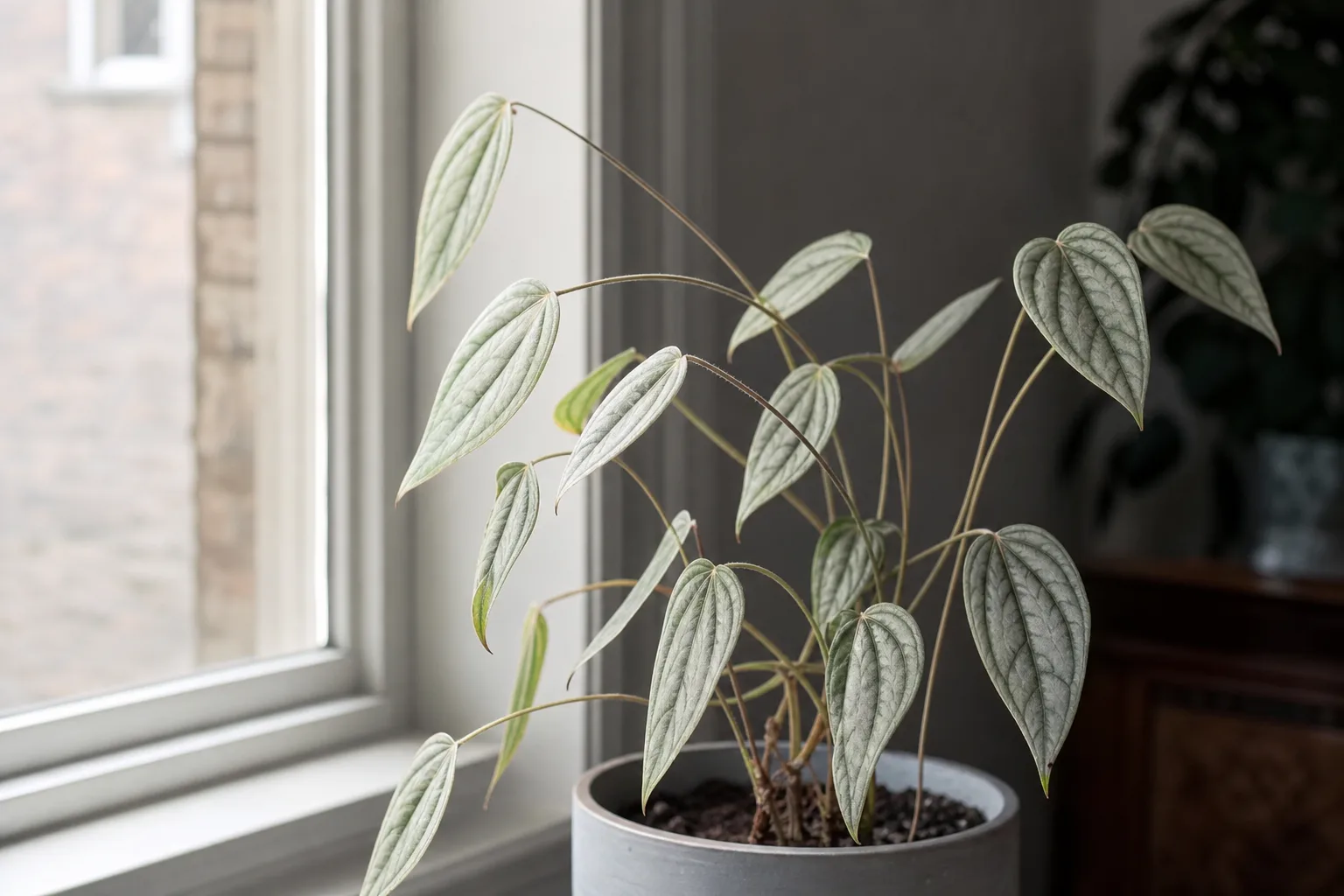 Not Enough Light on Aluminum Plant - visible symptom on the plant