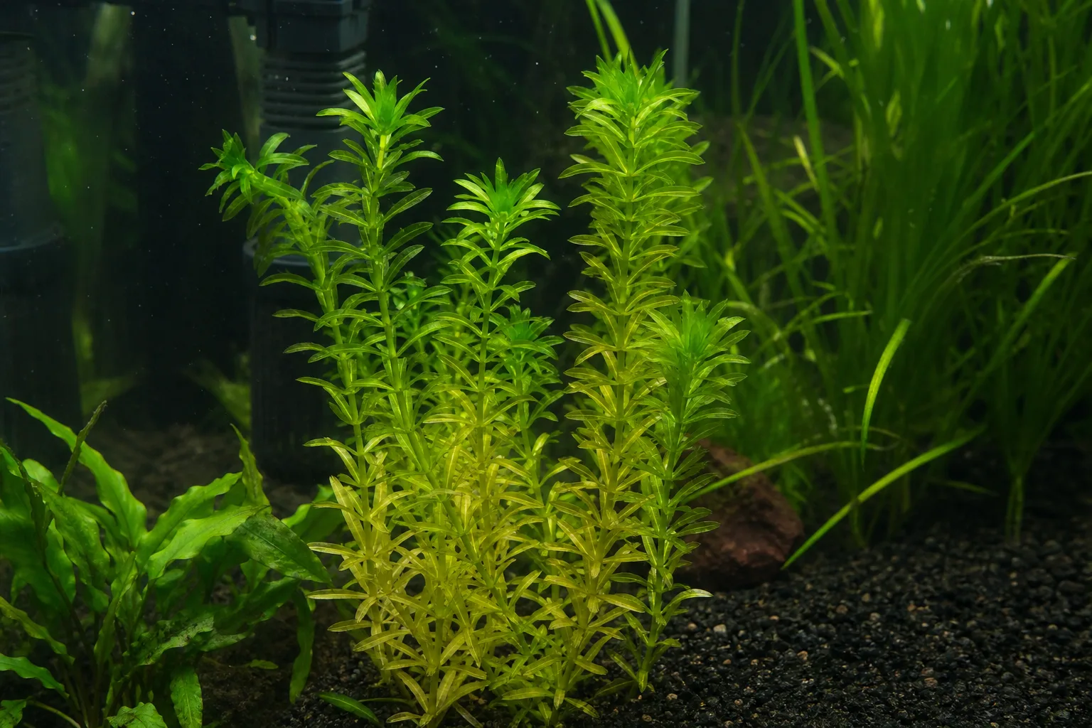 Nitrogen Deficiency on Anacharis / Elodea - visible symptom on the plant