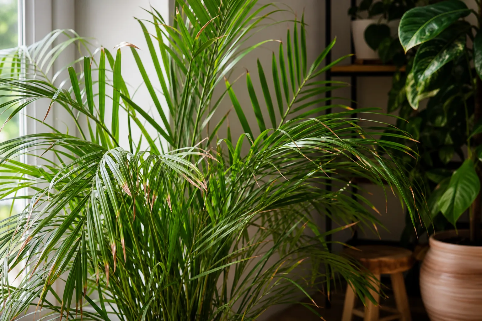 Brown Tips on Areca Palm - visible symptom on the plant