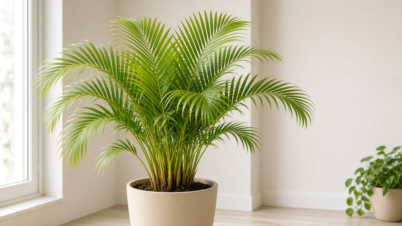 Curling Leaves on Areca Palm - visible symptom on the plant