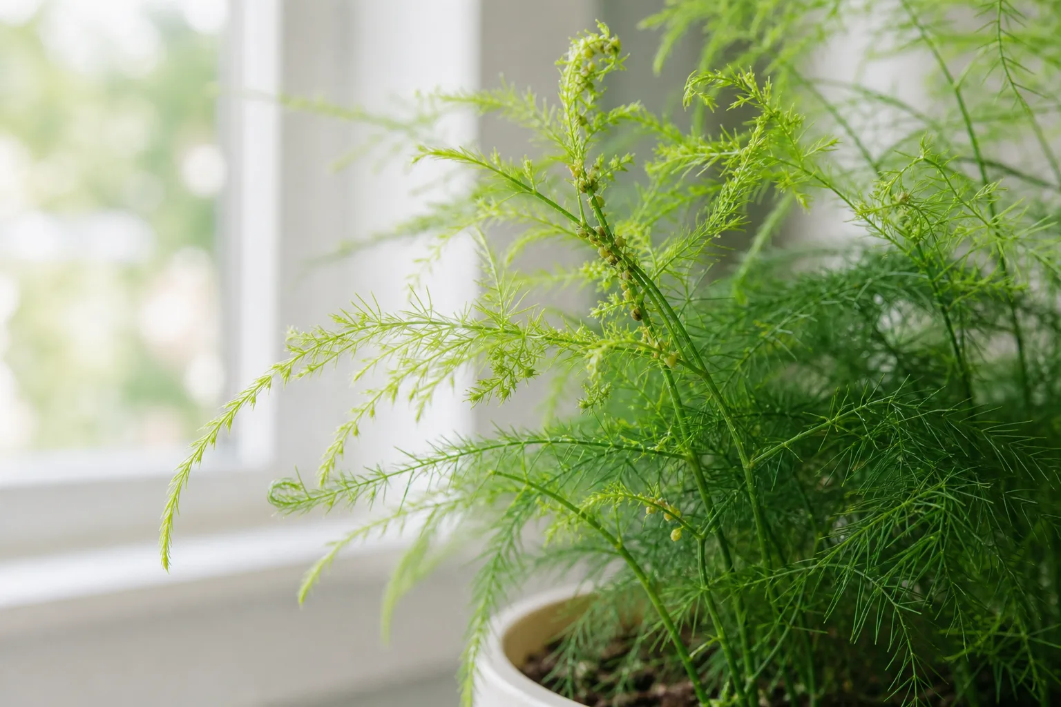 Aphids on Asparagus Fern - visible symptom on the plant