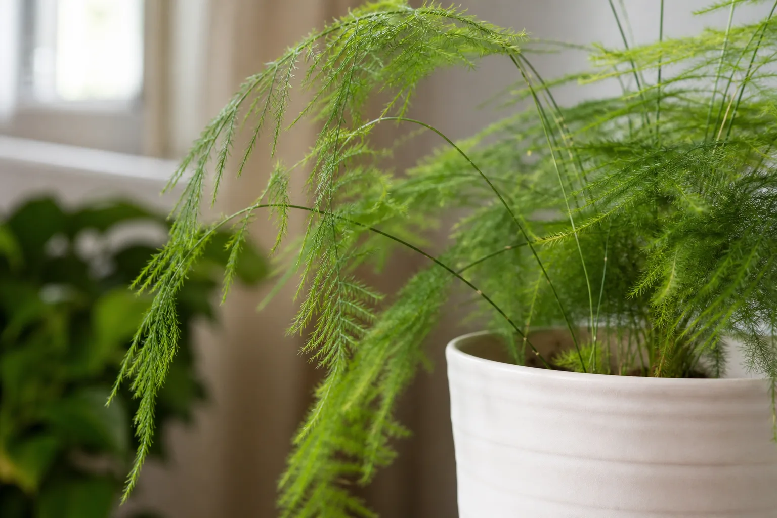 Drooping Leaves on Asparagus Fern - visible symptom on the plant