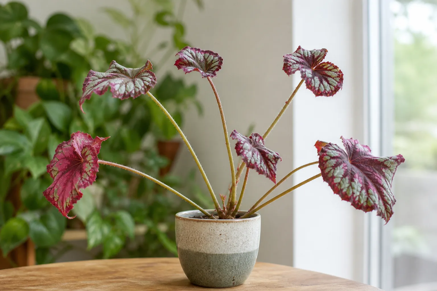 Leggy Growth on Begonia Rex - visible symptom on the plant
