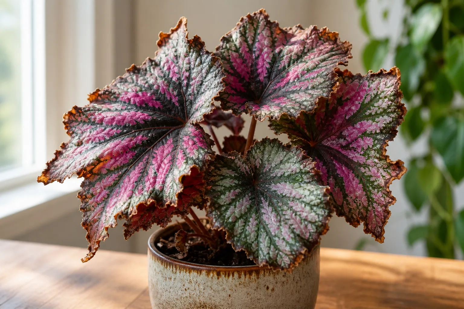 Low Humidity on Begonia Rex - visible symptom on the plant
