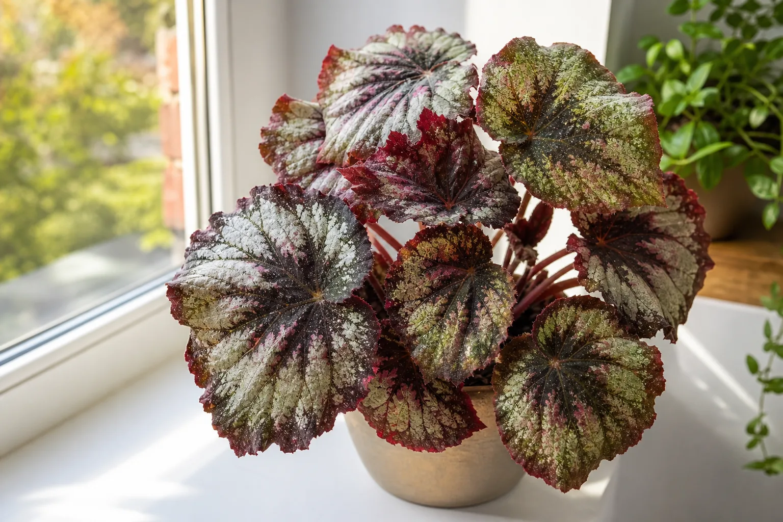 Spider Mites on Begonia Rex - visible symptom on the plant