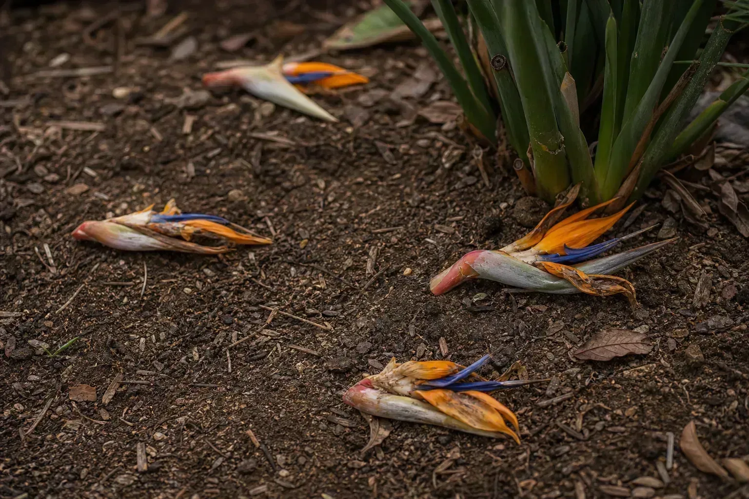 Bud Drop on Bird of Paradise - visible symptom on the plant