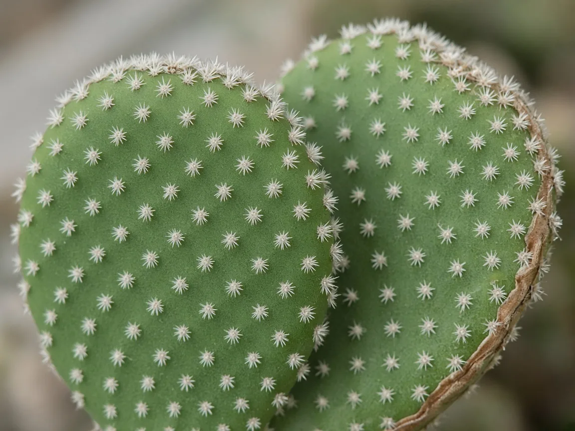 Close-up of low humidity on bunny ear cactus - diagnostic detail