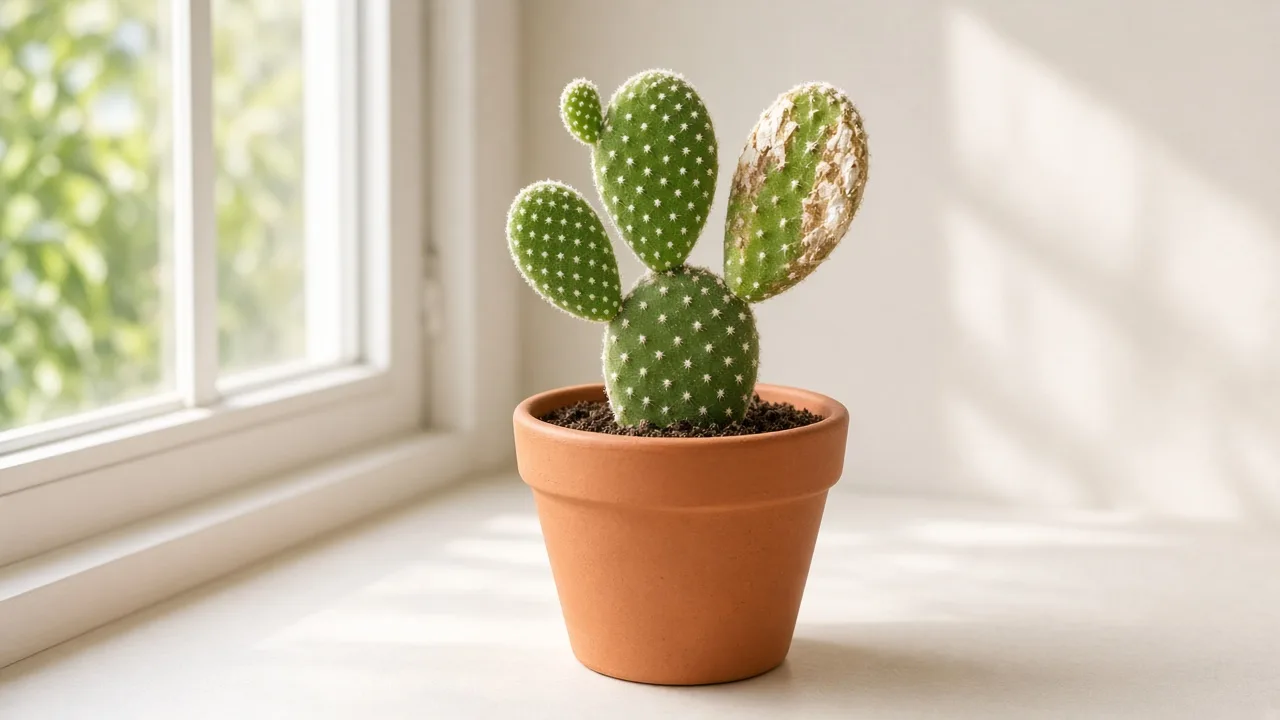 Sun-scorched succulent tissue after sudden exposure to strong light