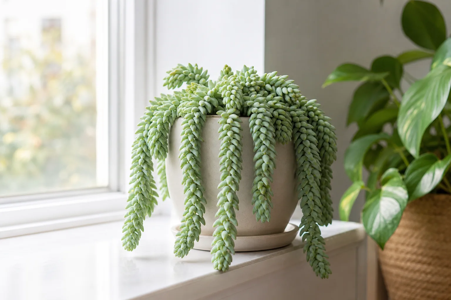 Slow Growth on Burro's Tail - visible symptom on the plant