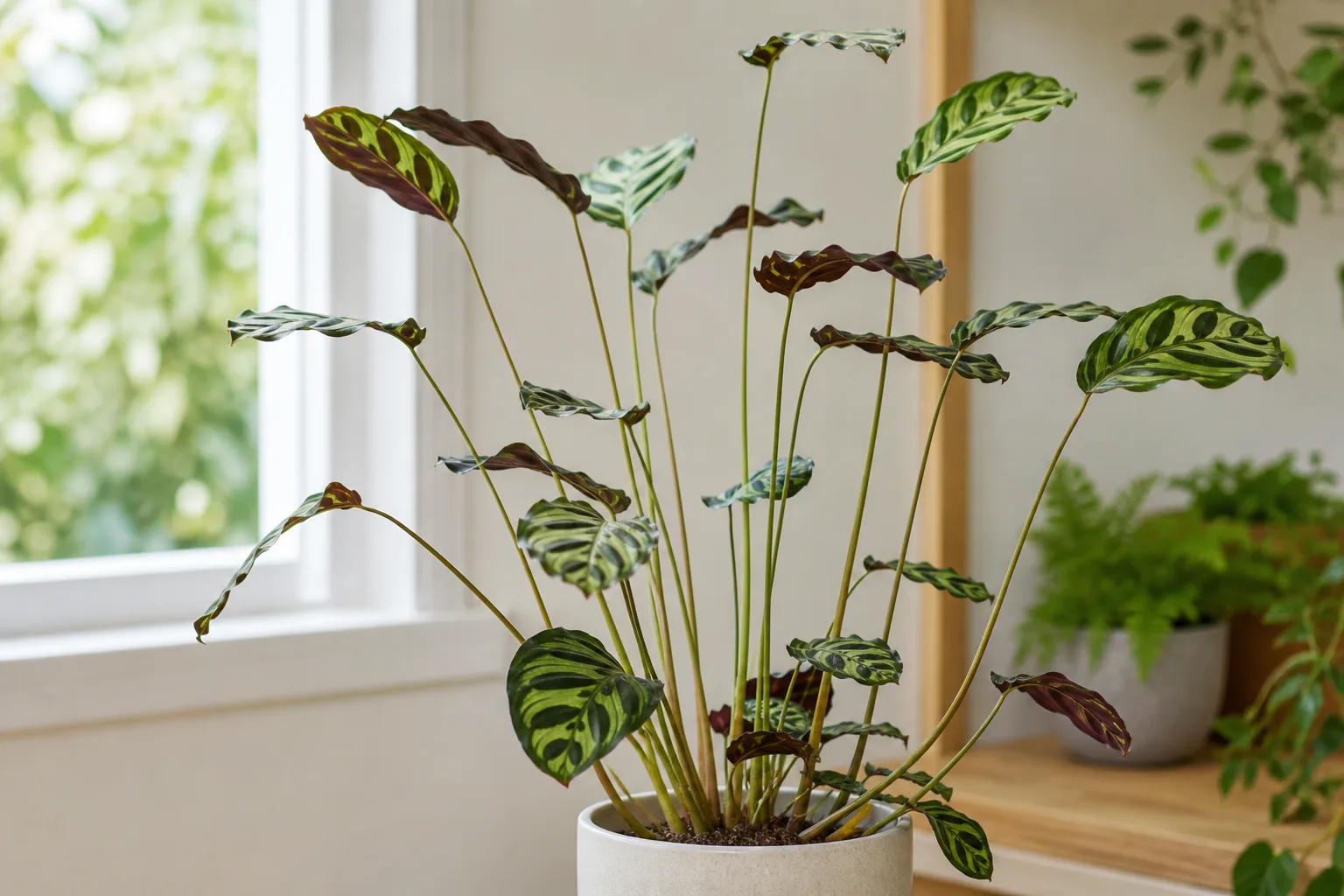Leggy Growth on Calathea - visible symptom on the plant