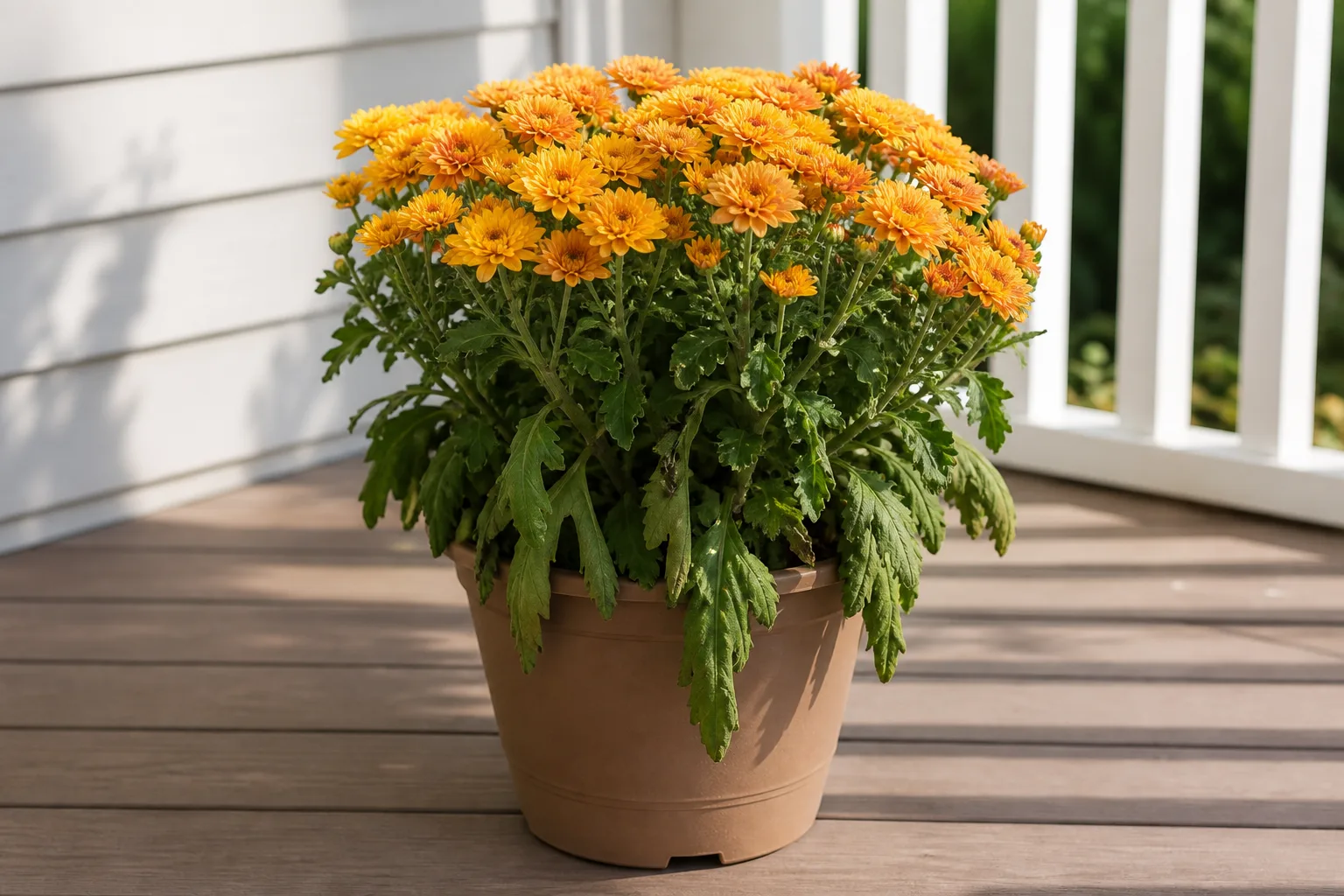 Drooping leaves on chrysanthemum - lower foliage hanging while crown and upper blooms stay upright