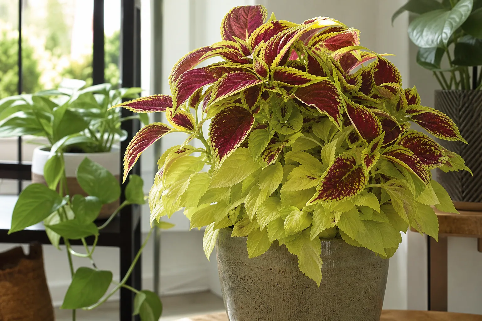 Yellow Leaves on Coleus - visible symptom on the plant