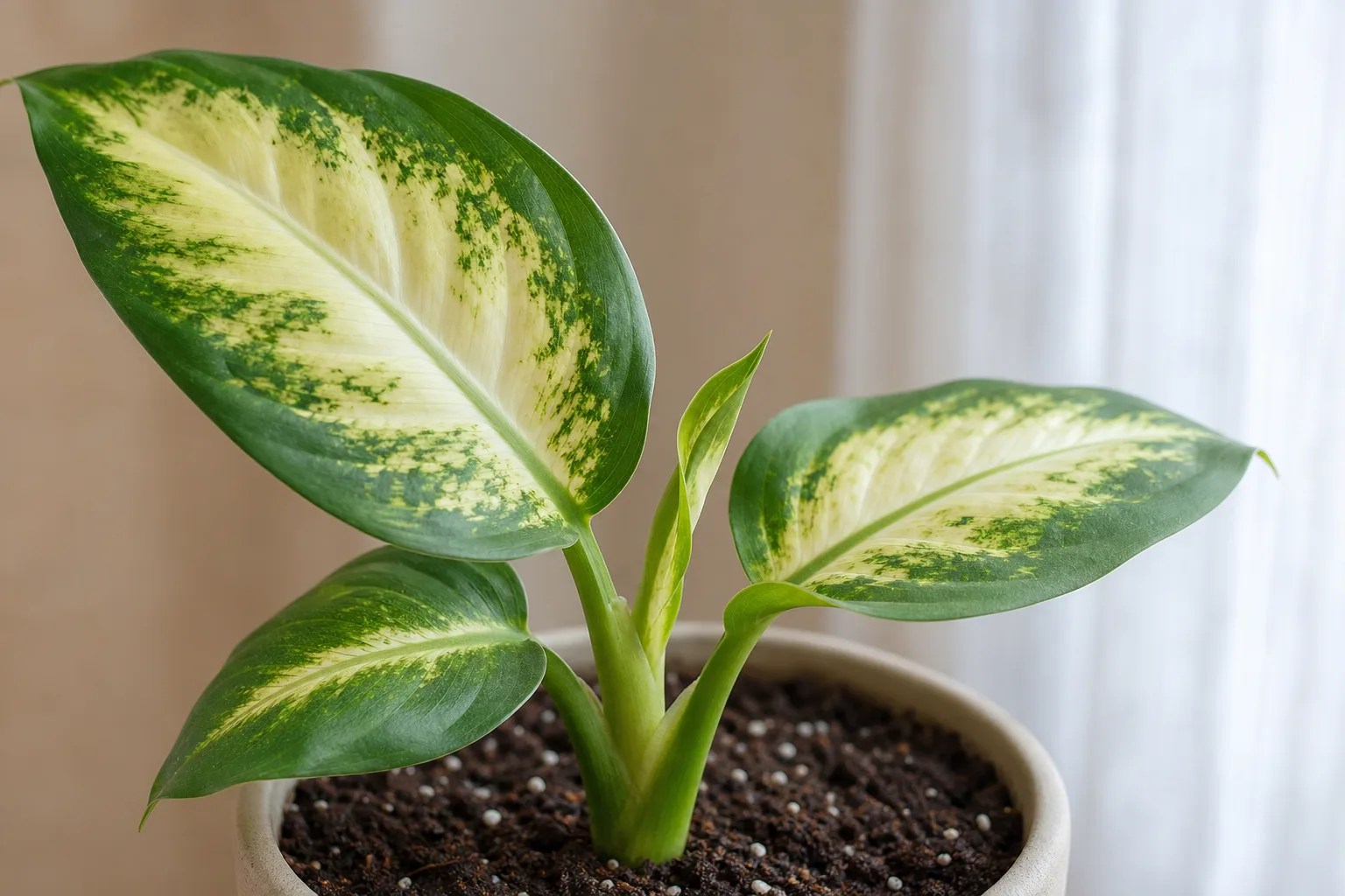Slow Growth on Dieffenbachia Camille - visible symptom on the plant