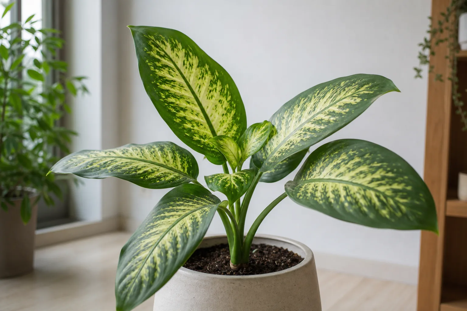 Slow Growth on Dieffenbachia - visible symptom on the plant