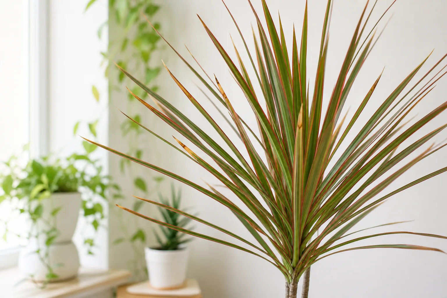 Brown Tips on Dragon Tree - visible symptom on the plant