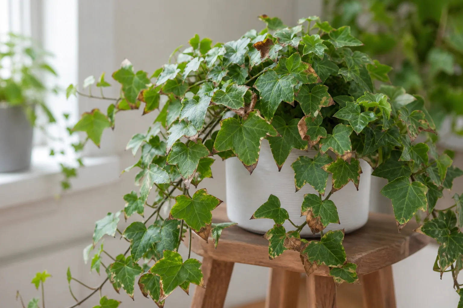 Low Humidity on English Ivy - visible symptom on the plant
