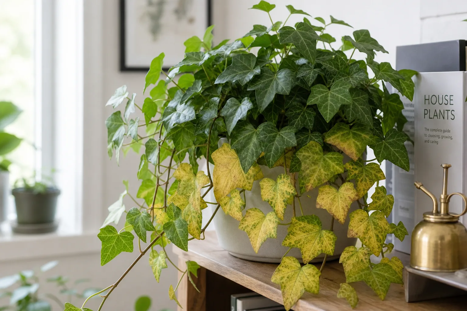 Yellow Leaves on English Ivy - visible symptom on the plant