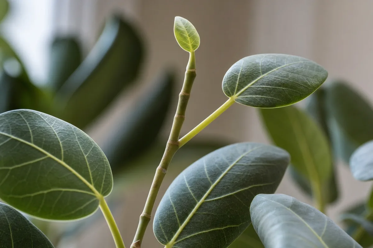 Close-up of Not Enough Light on Ficus Audrey - diagnostic detail