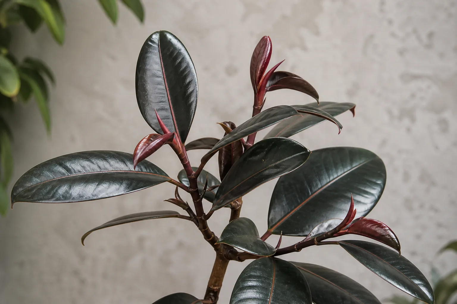 Slow Growth on Ficus Burgundy - visible symptom on the plant