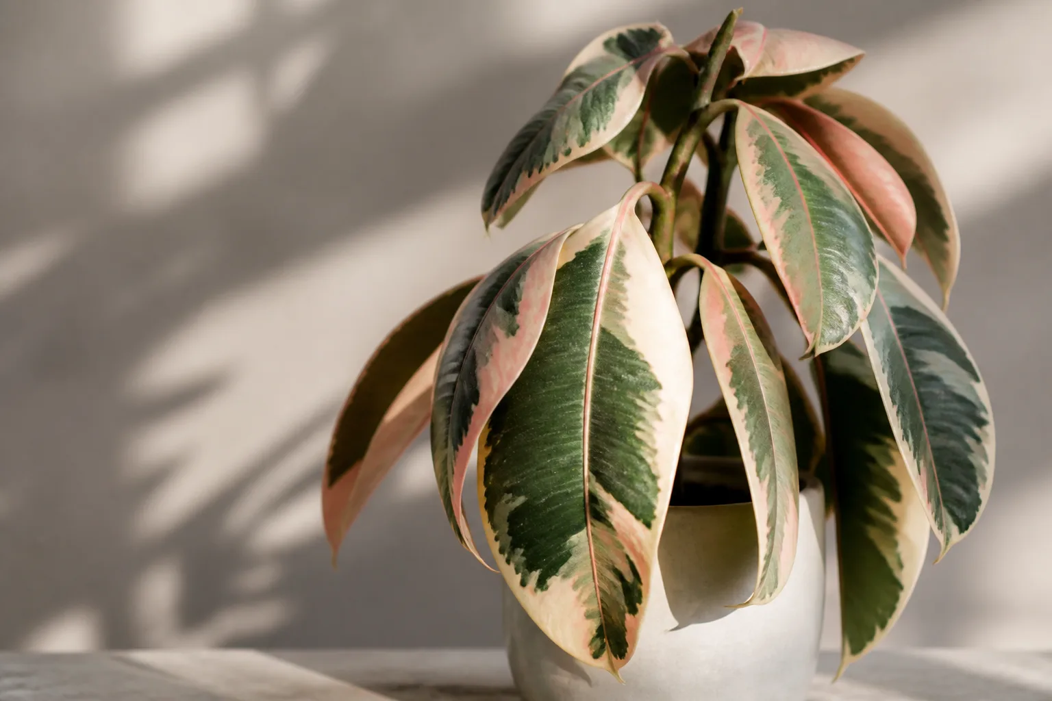 Drooping Leaves on Ficus Tineke - visible symptom on the plant