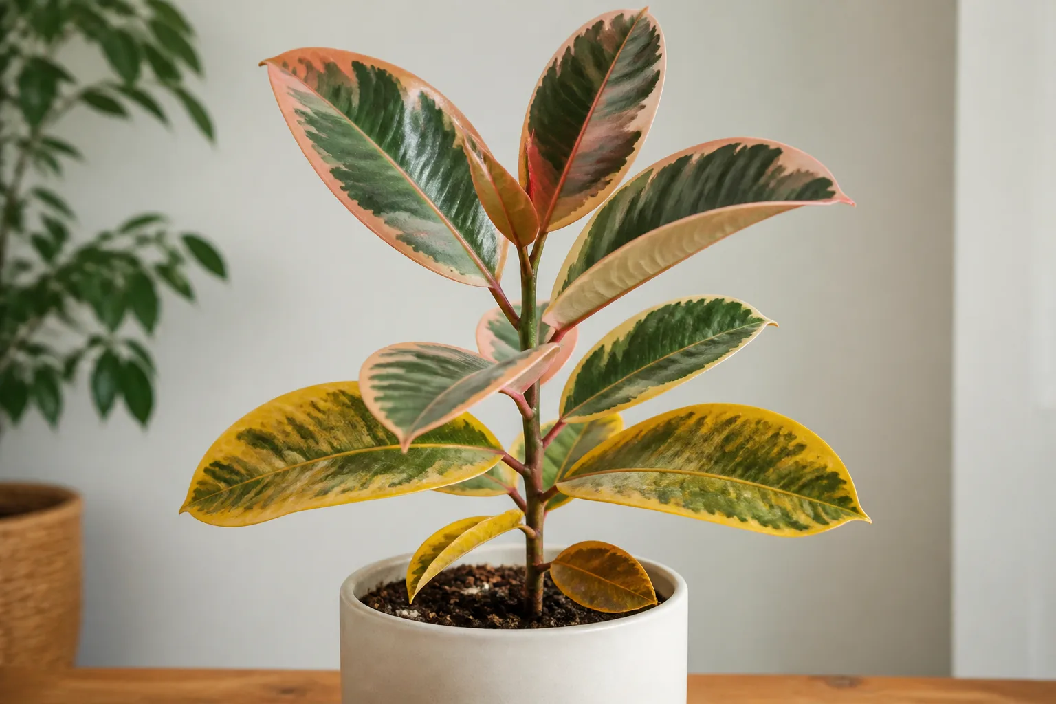 Yellow Leaves on Ficus Tineke - visible symptom on the plant