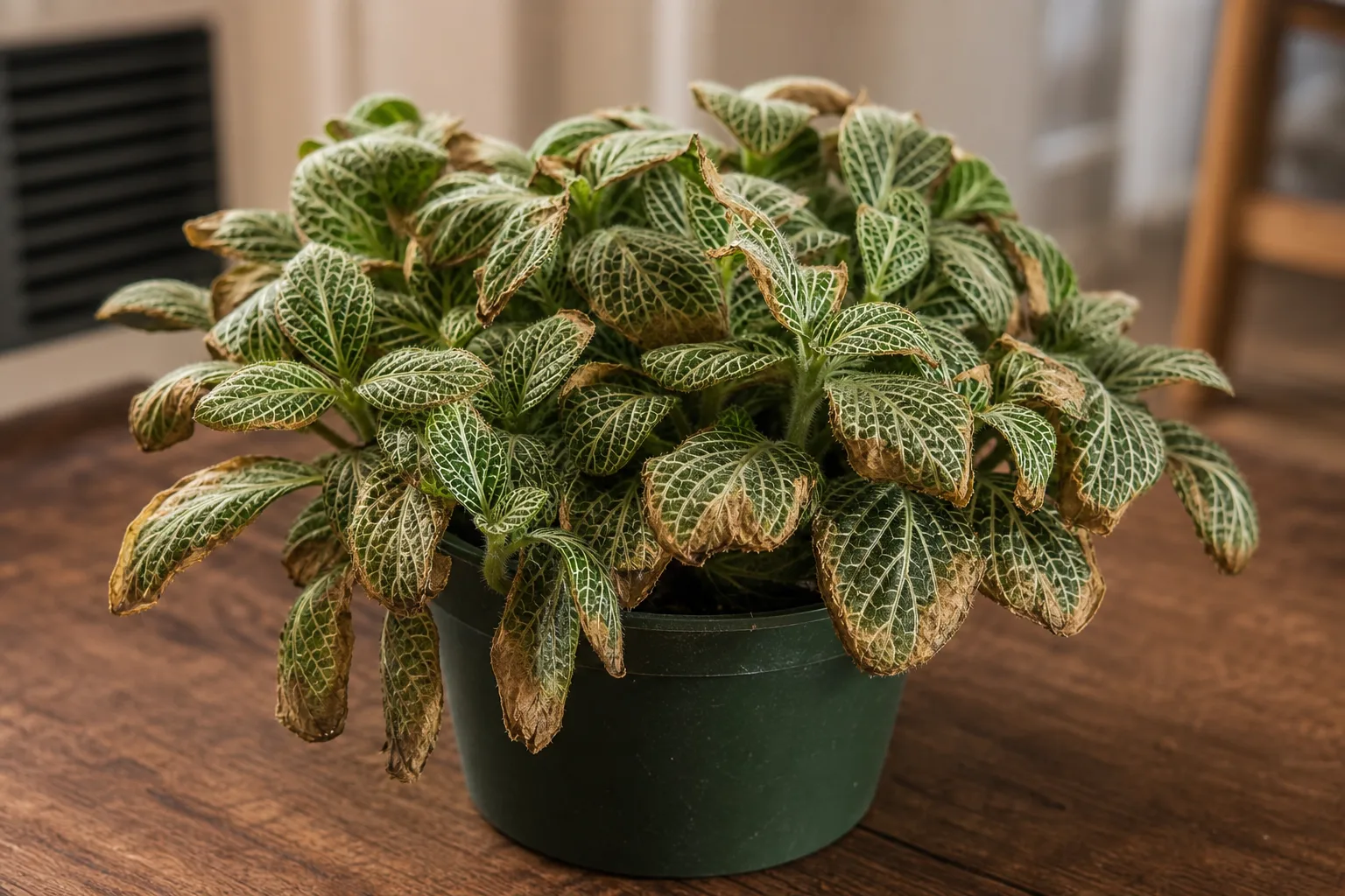 Low Humidity on Fittonia - visible symptom on the plant