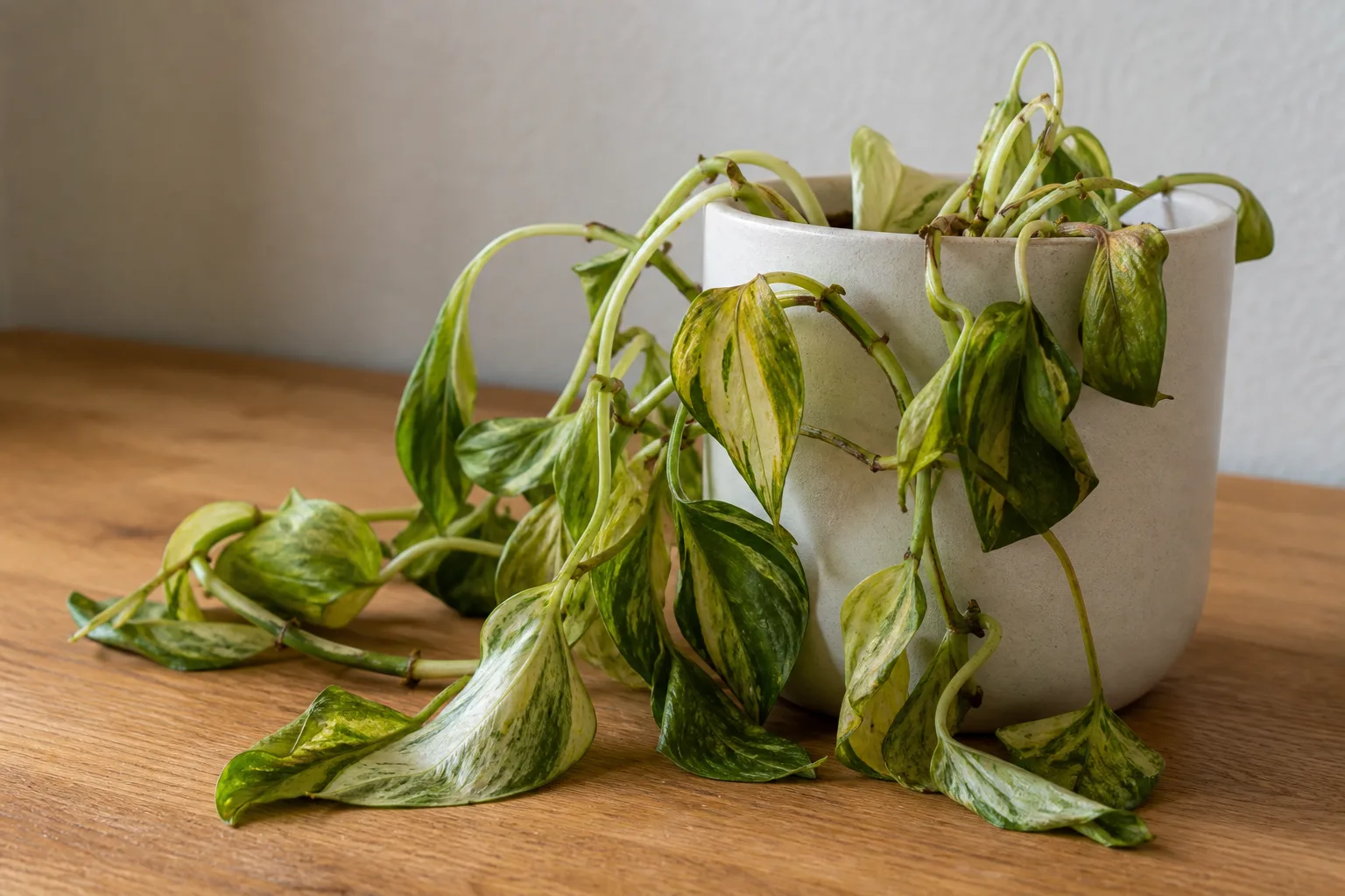 Wilting on Golden Pothos - visible symptom on the plant