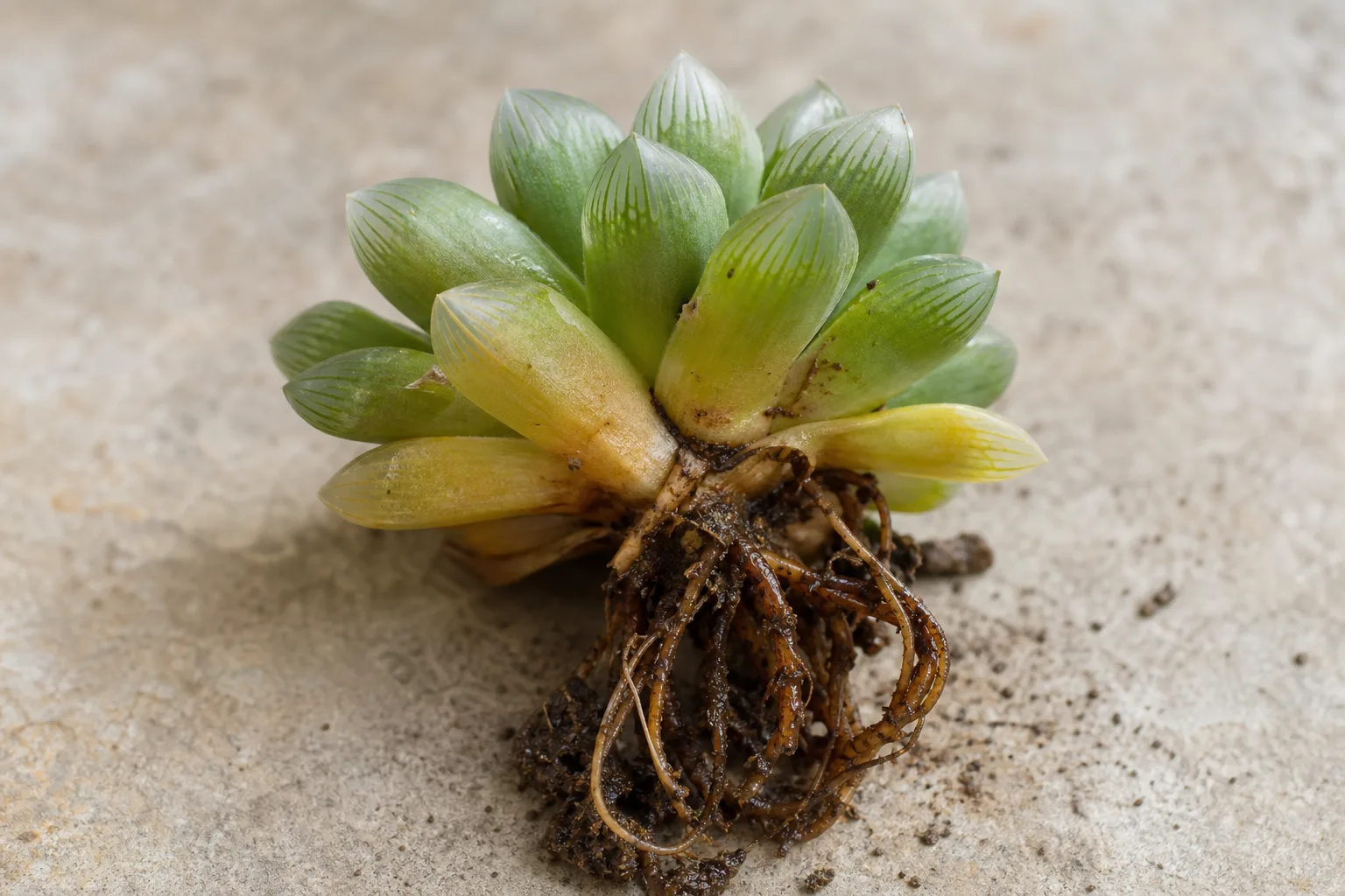 Root Rot on Haworthia - visible symptom on the plant