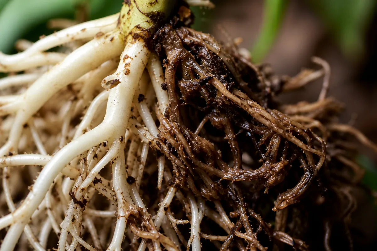 Close-up of Root Rot on Hibiscus - diagnostic detail