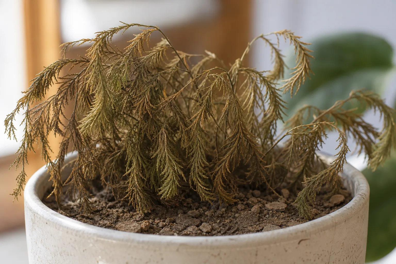 Underwatering on Hornwort - visible symptom on the plant