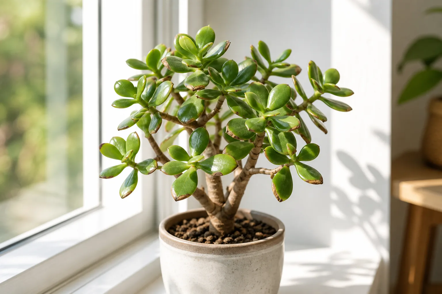 Low Humidity on Jade Plant - visible symptom on the plant